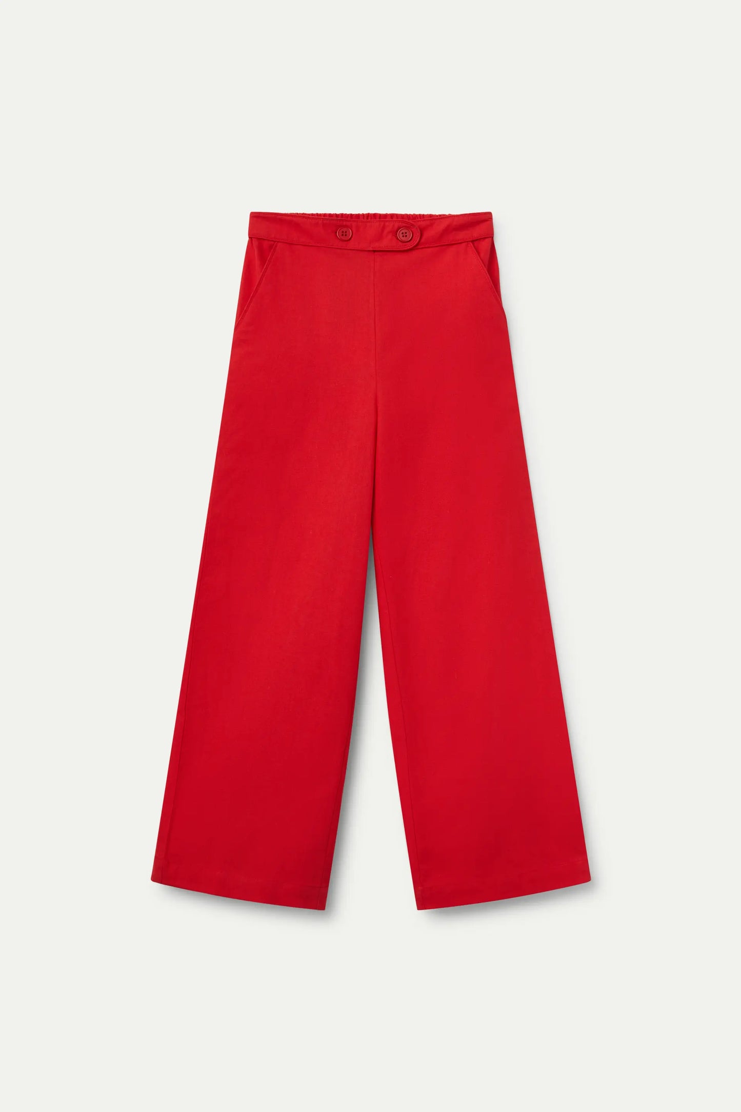 Red straight buttoned girl's trousers