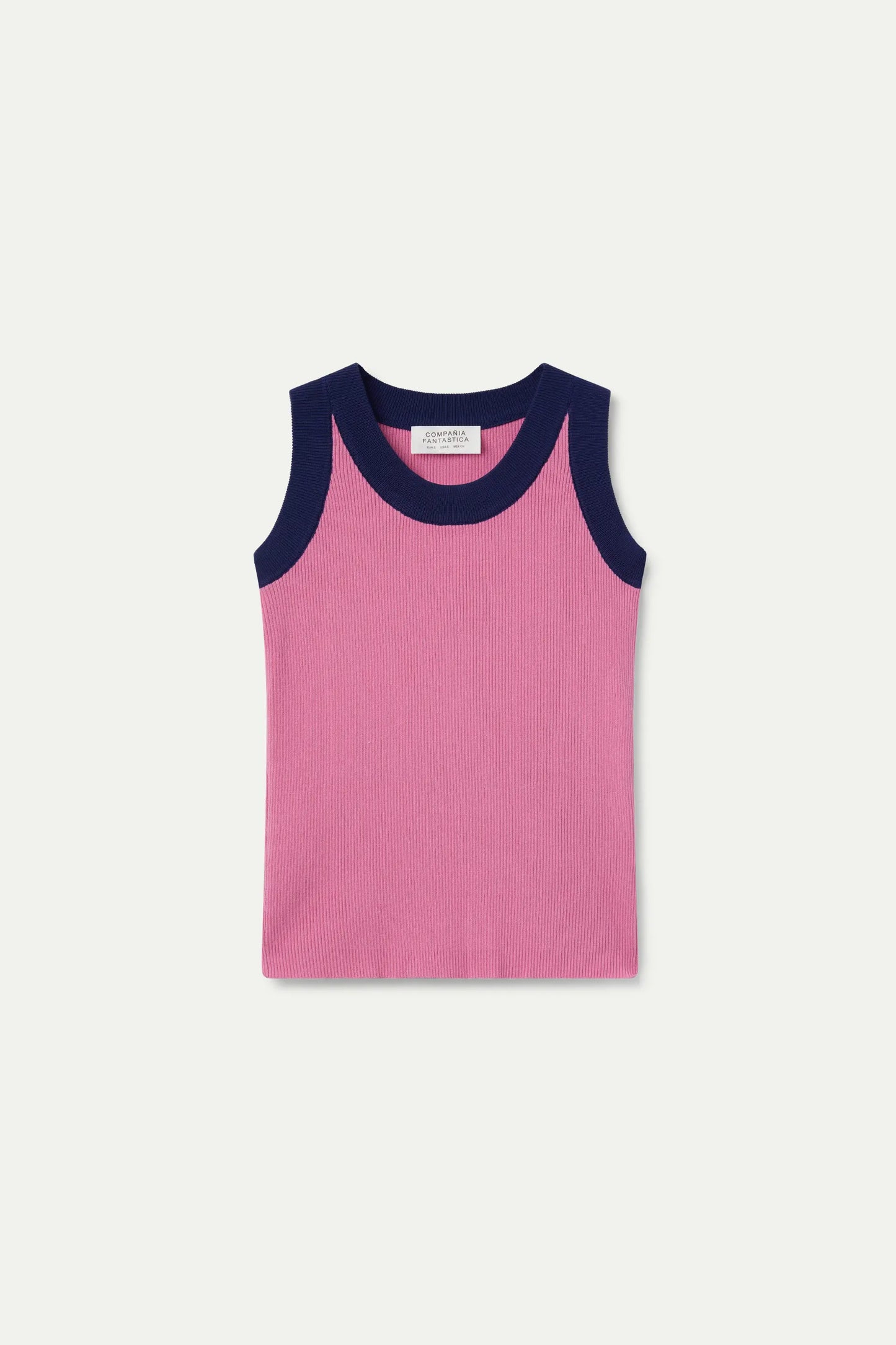 Pink two-tone strap top