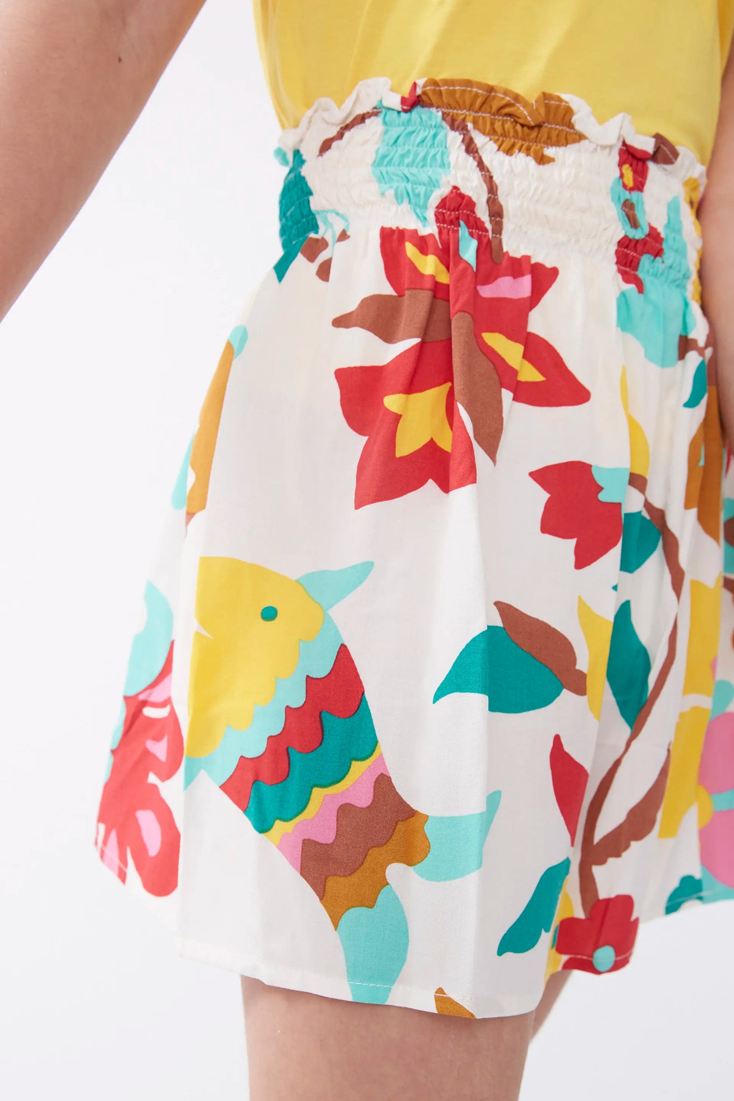 Falda corta de niña estampado Nenufar