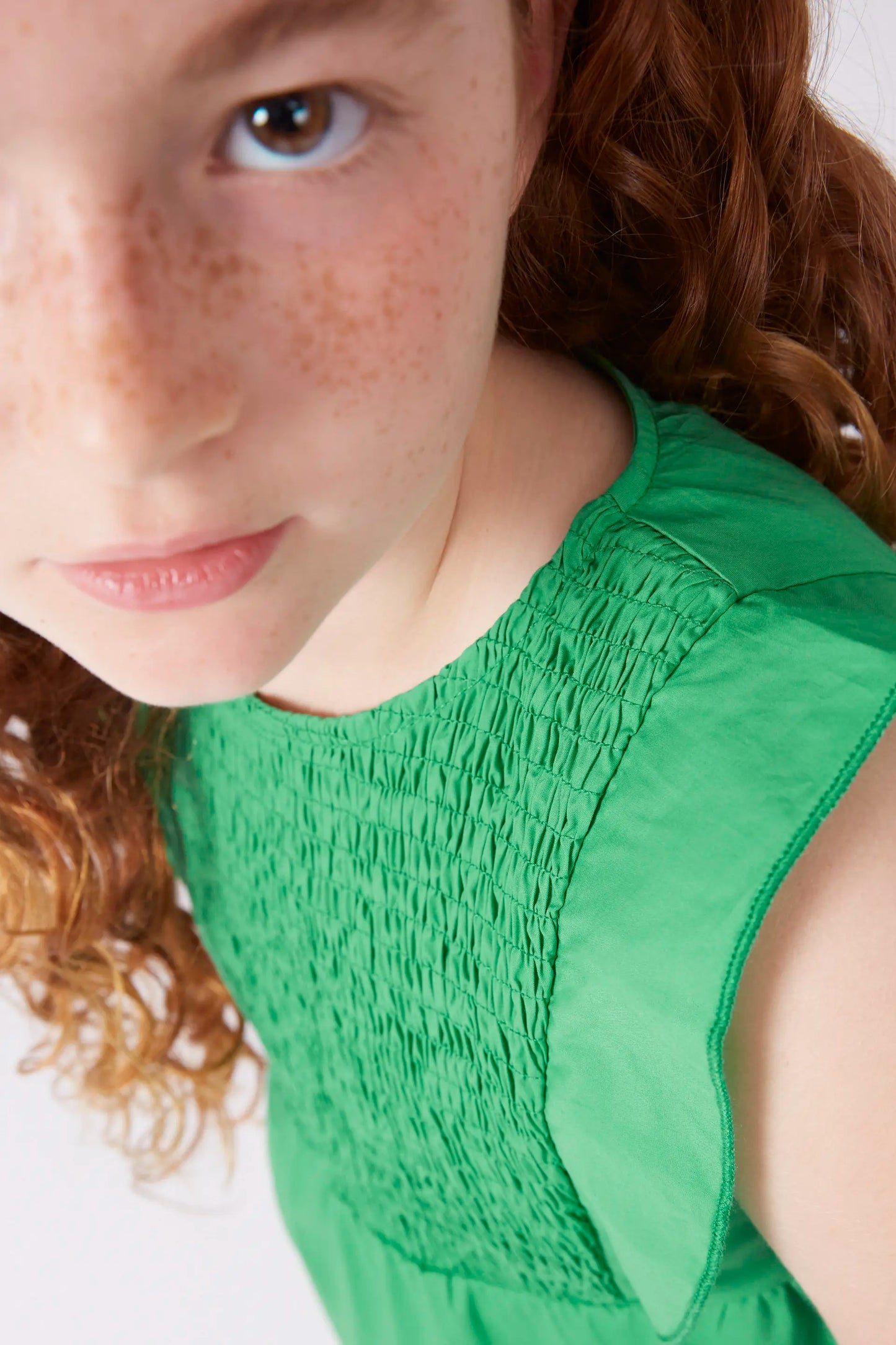 Short green girl's dress
