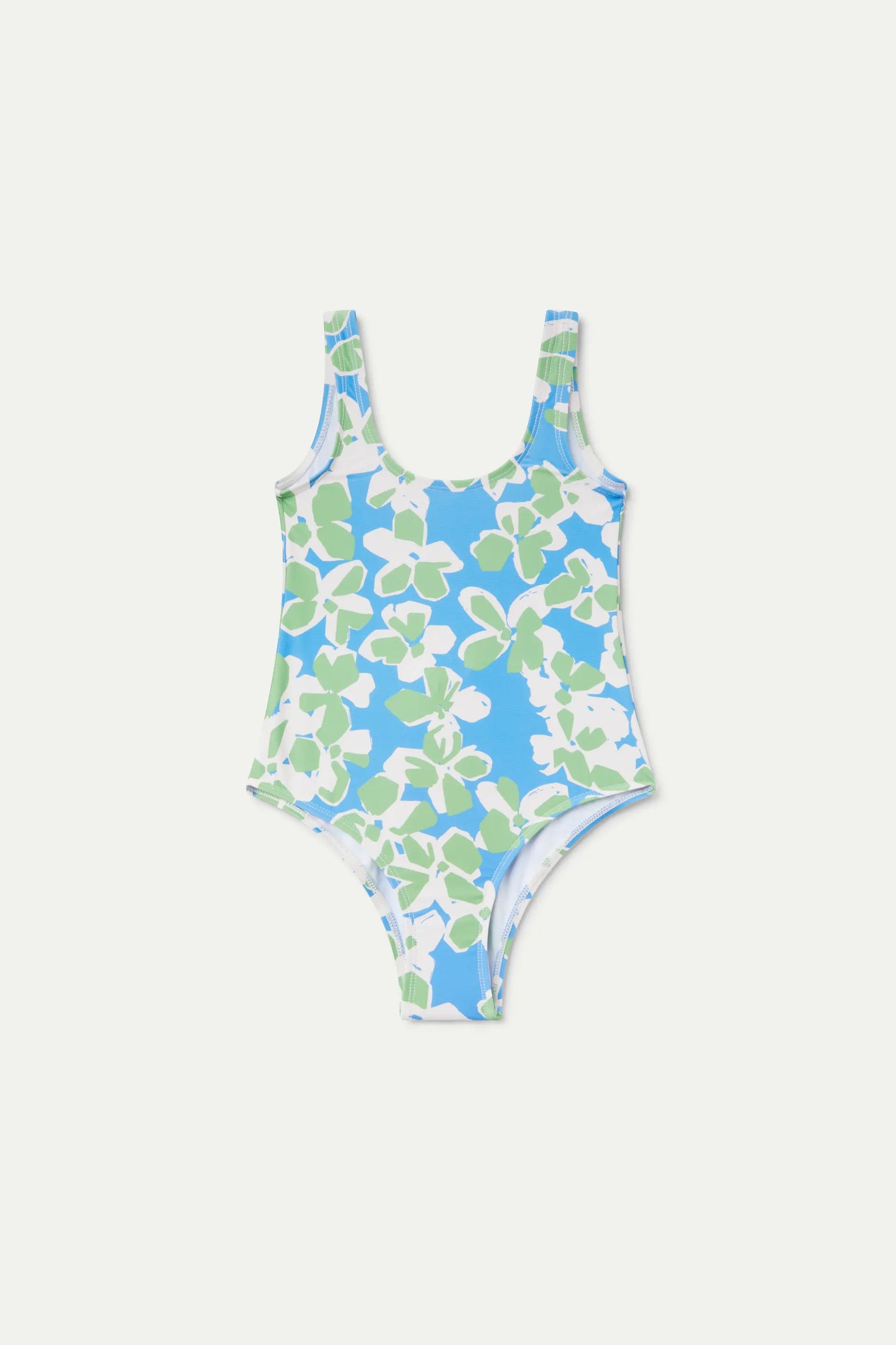 Aquatic Blue printed girl's swimsuit