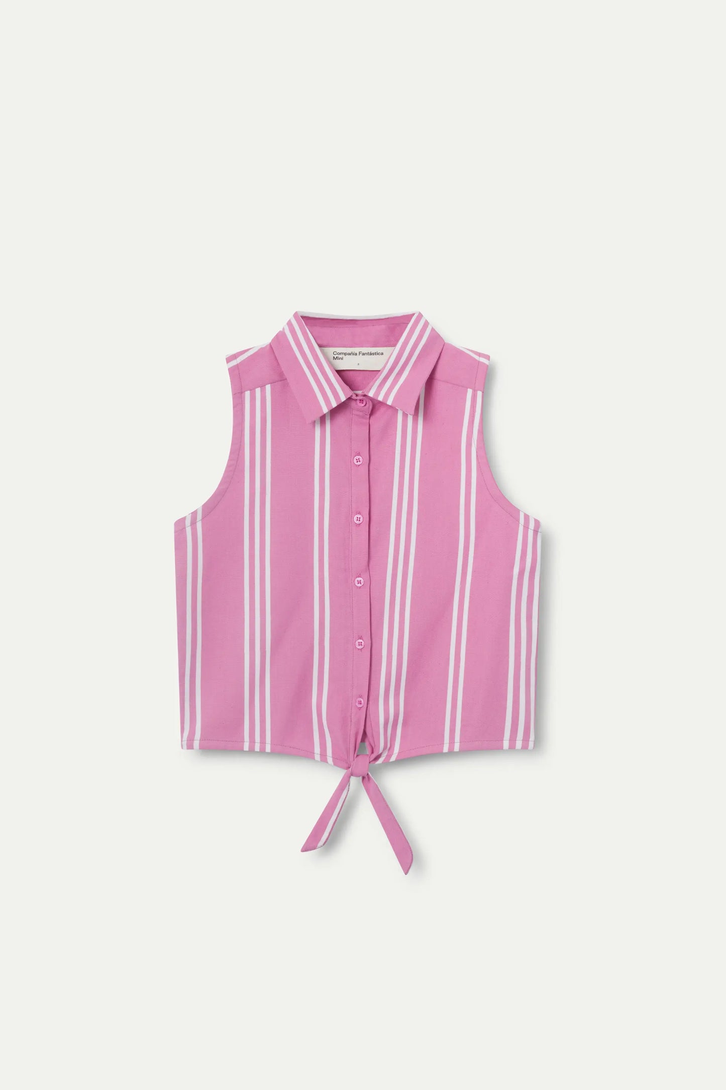 Maglietta a righe rosa da bambina