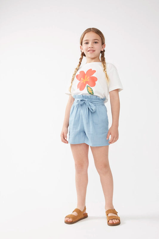 Shorts de niña efecto denim