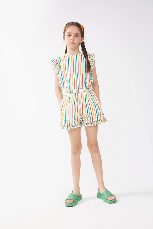 Shorts de niña rayas multicolor