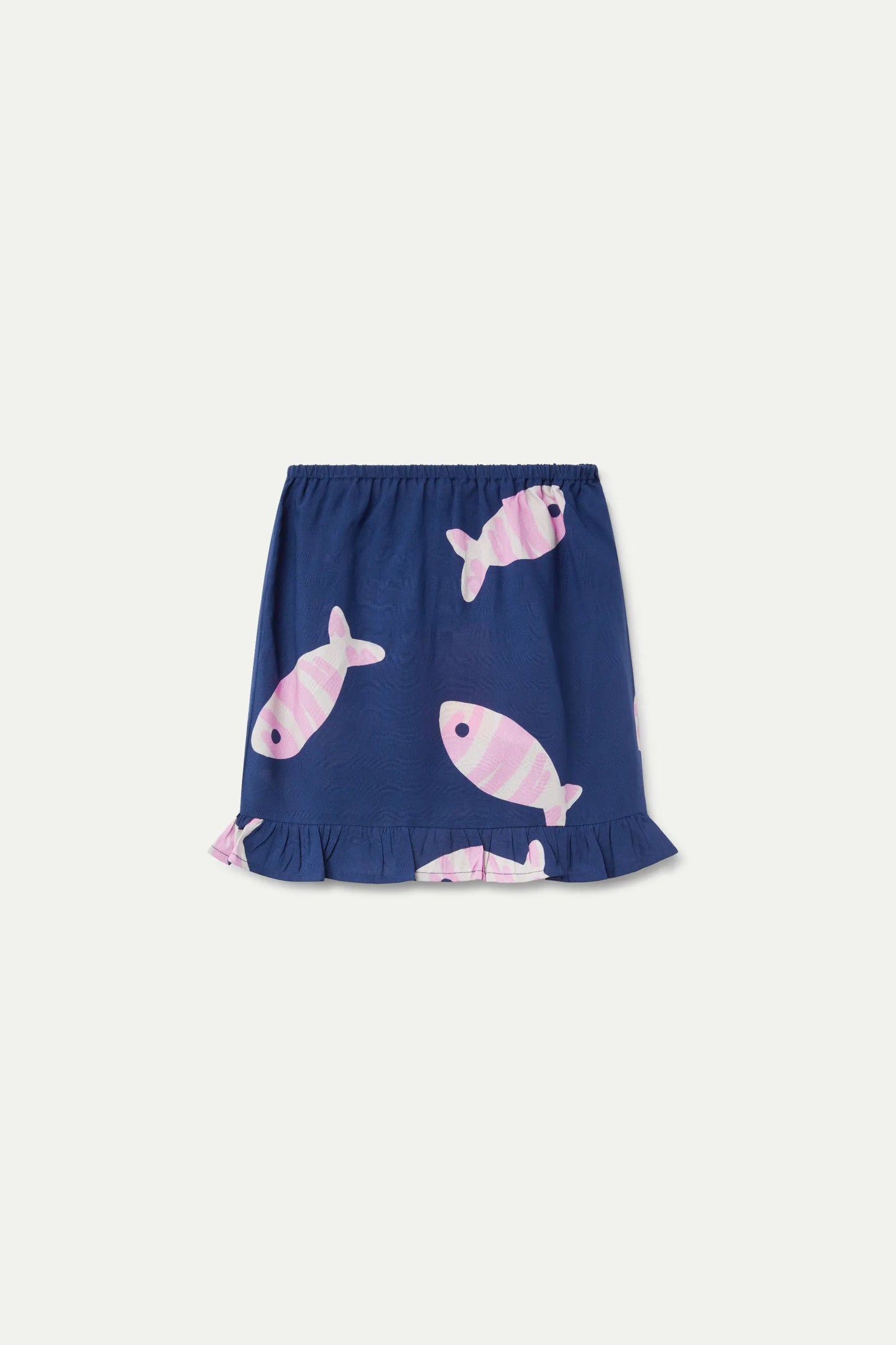 Falda corta de niña rayón LENZING™ ECOVERO™ con estampado Eureka