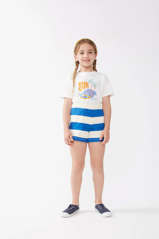 Shorts de niña rayas azules