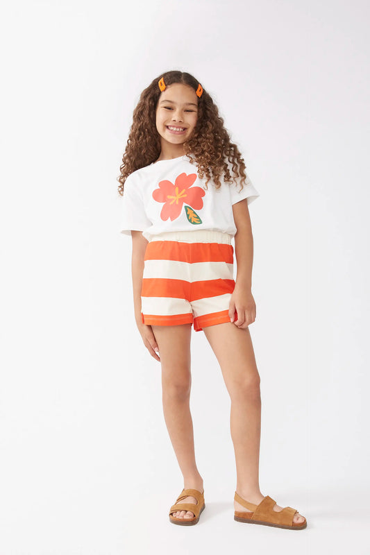 Shorts de niña rayas naranjas