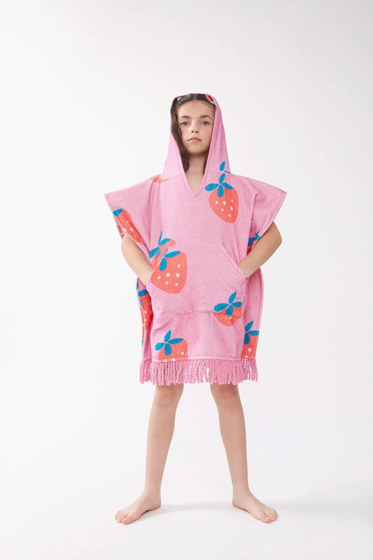 Poncho unisex estampado Strawberry Beach