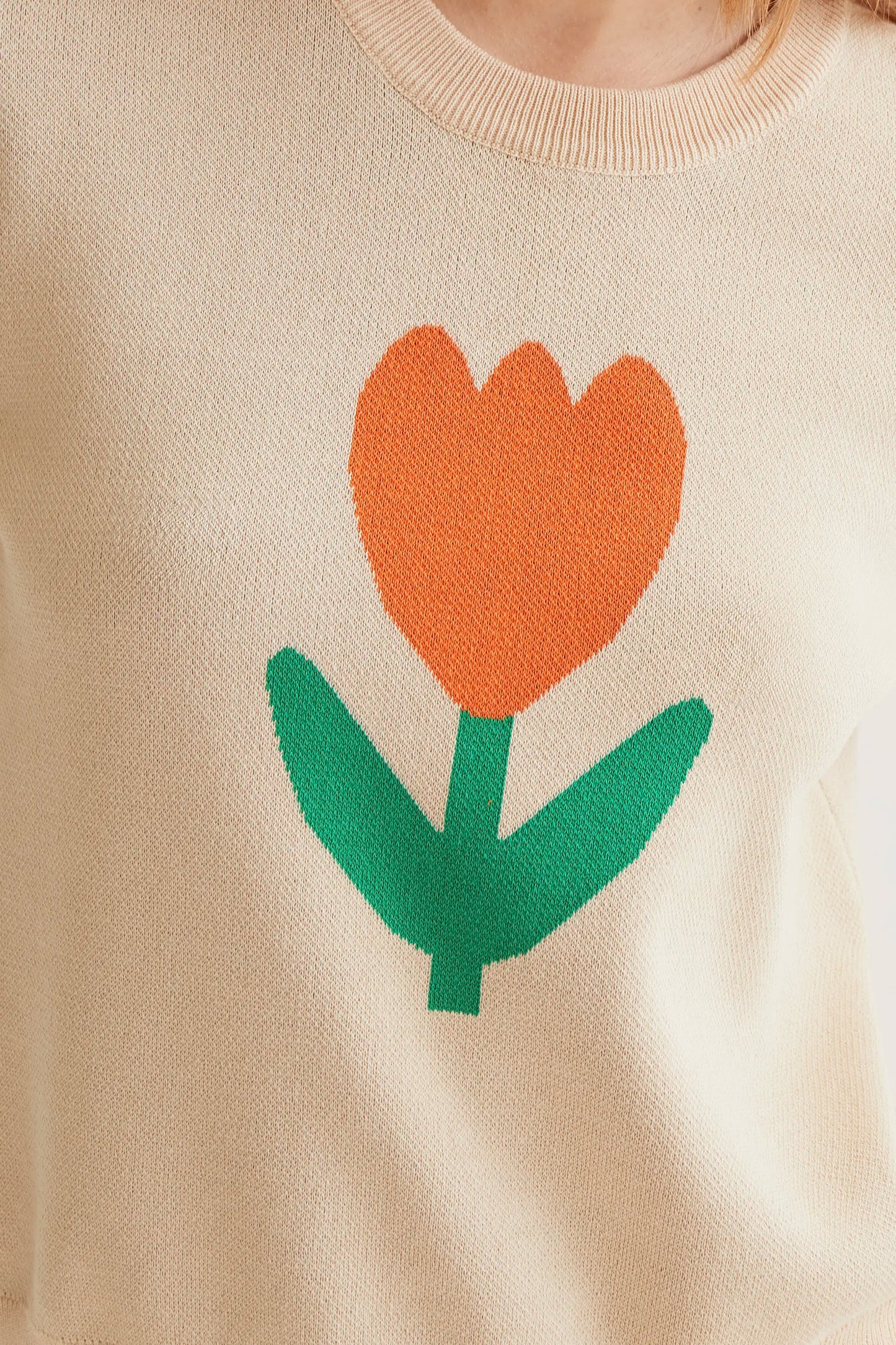 Tulip Big print knit sweater