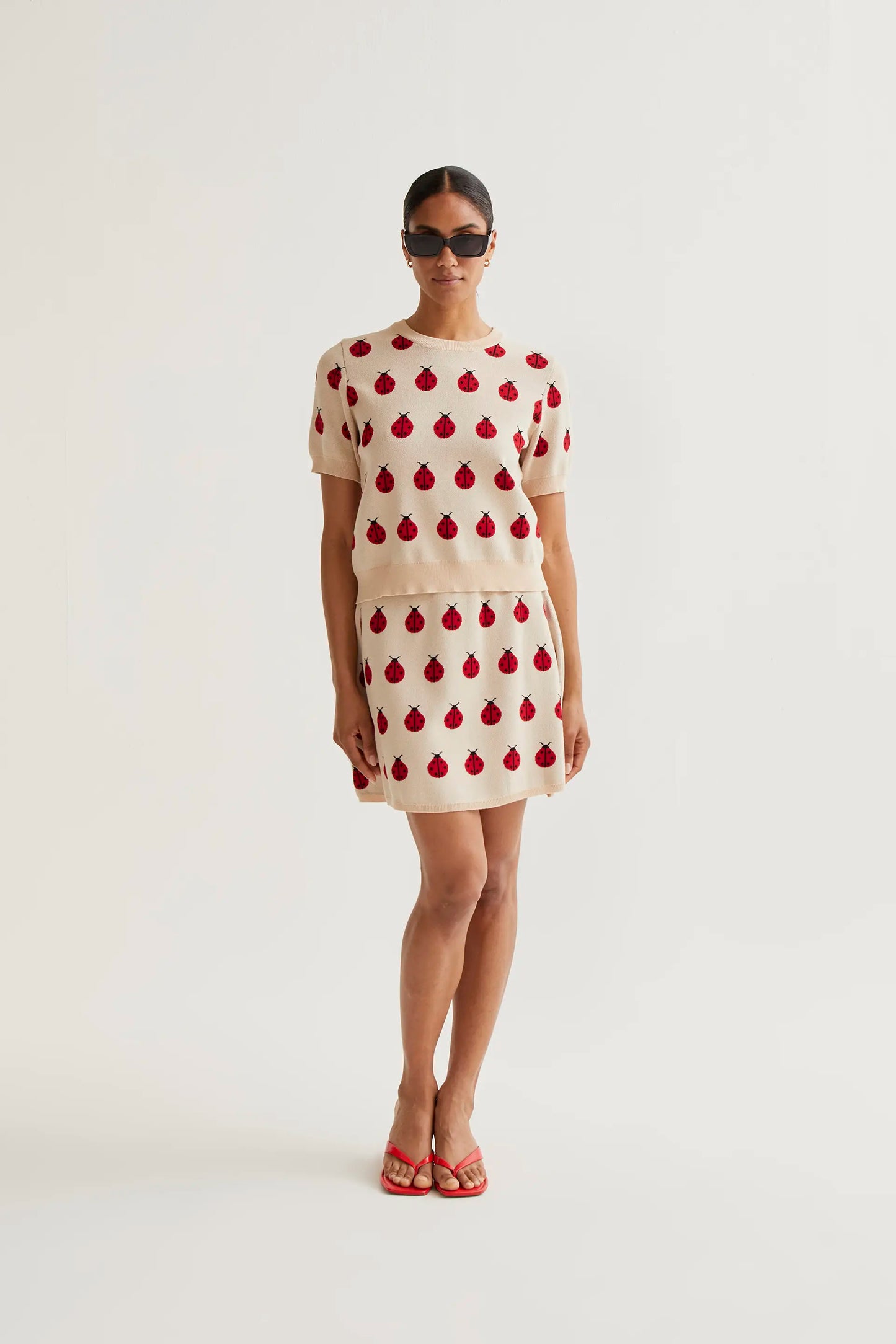 Falda corta con estampado Red Coccinella