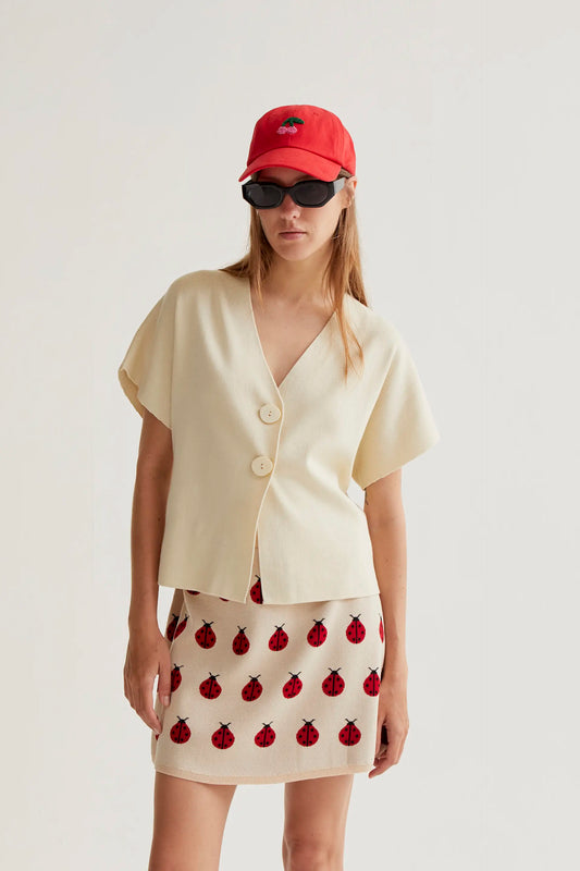 Beige knit cardigan