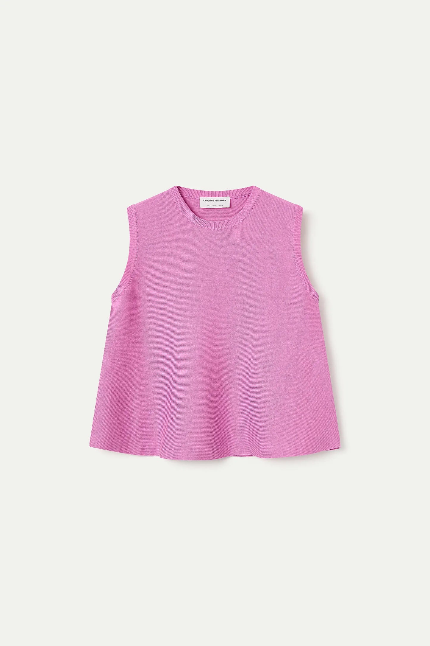 top in maglia rosa basic