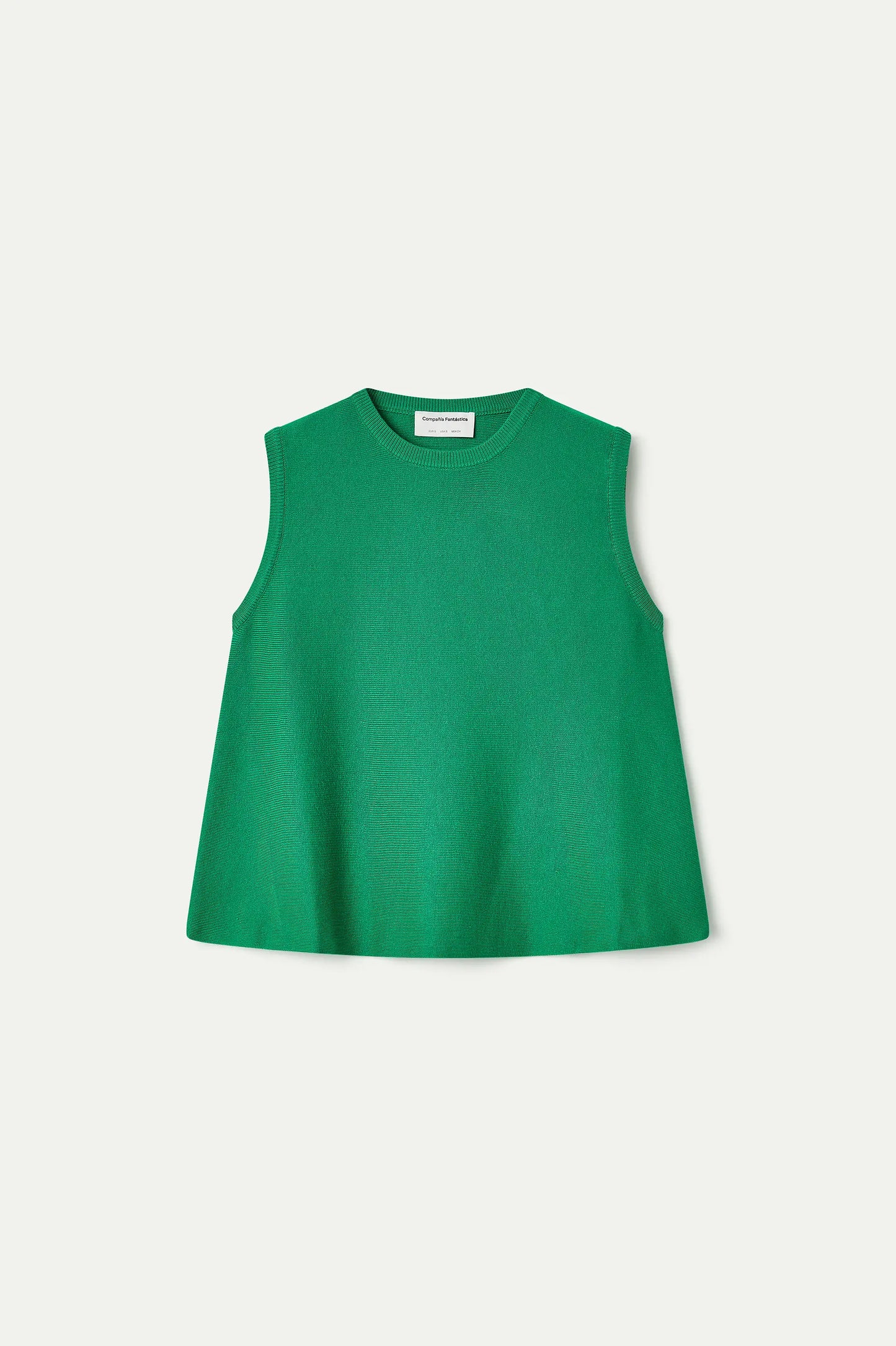 Top básico de punto verde
