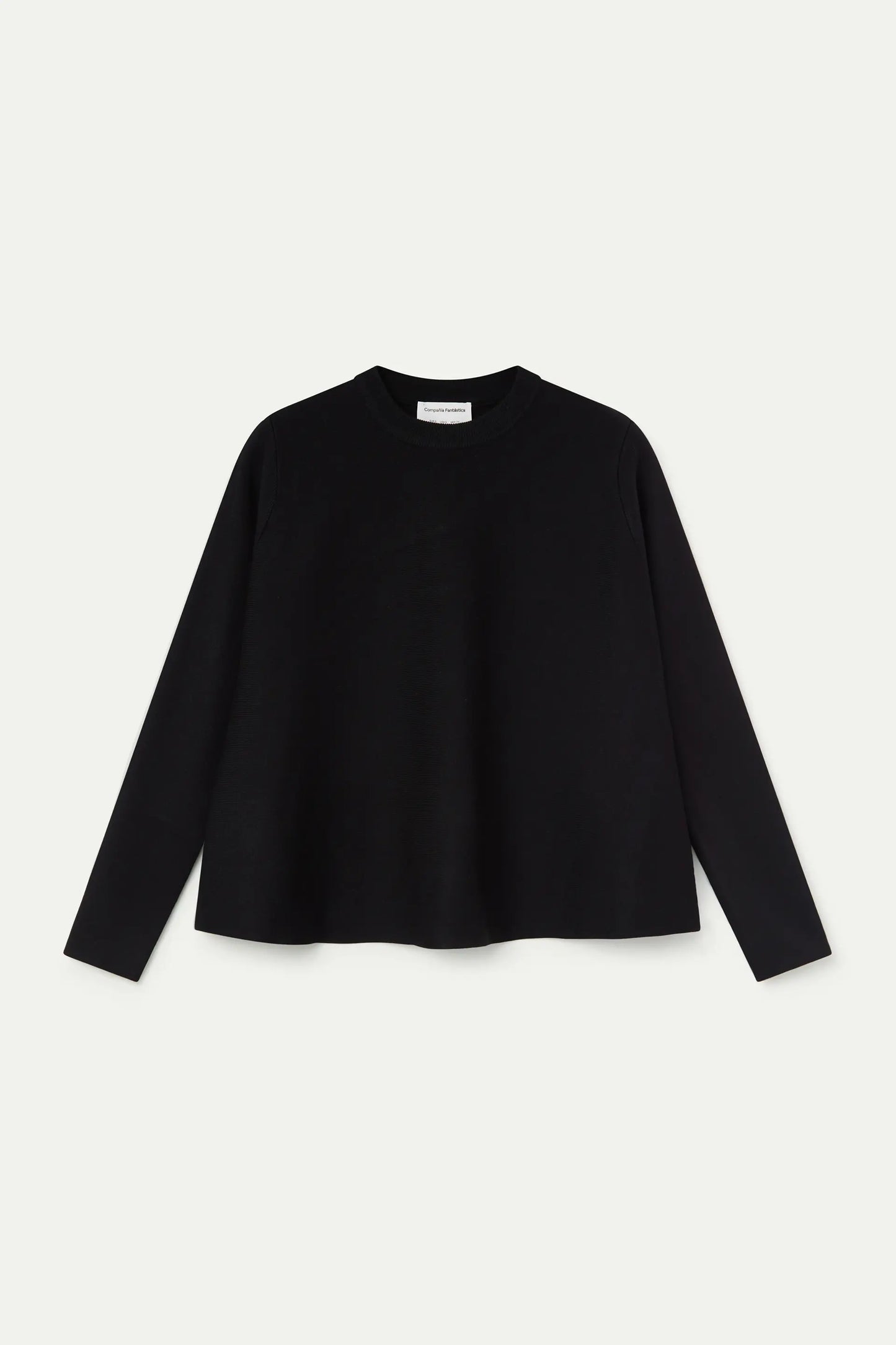 Maglione nero a maniche lunghe in maglia