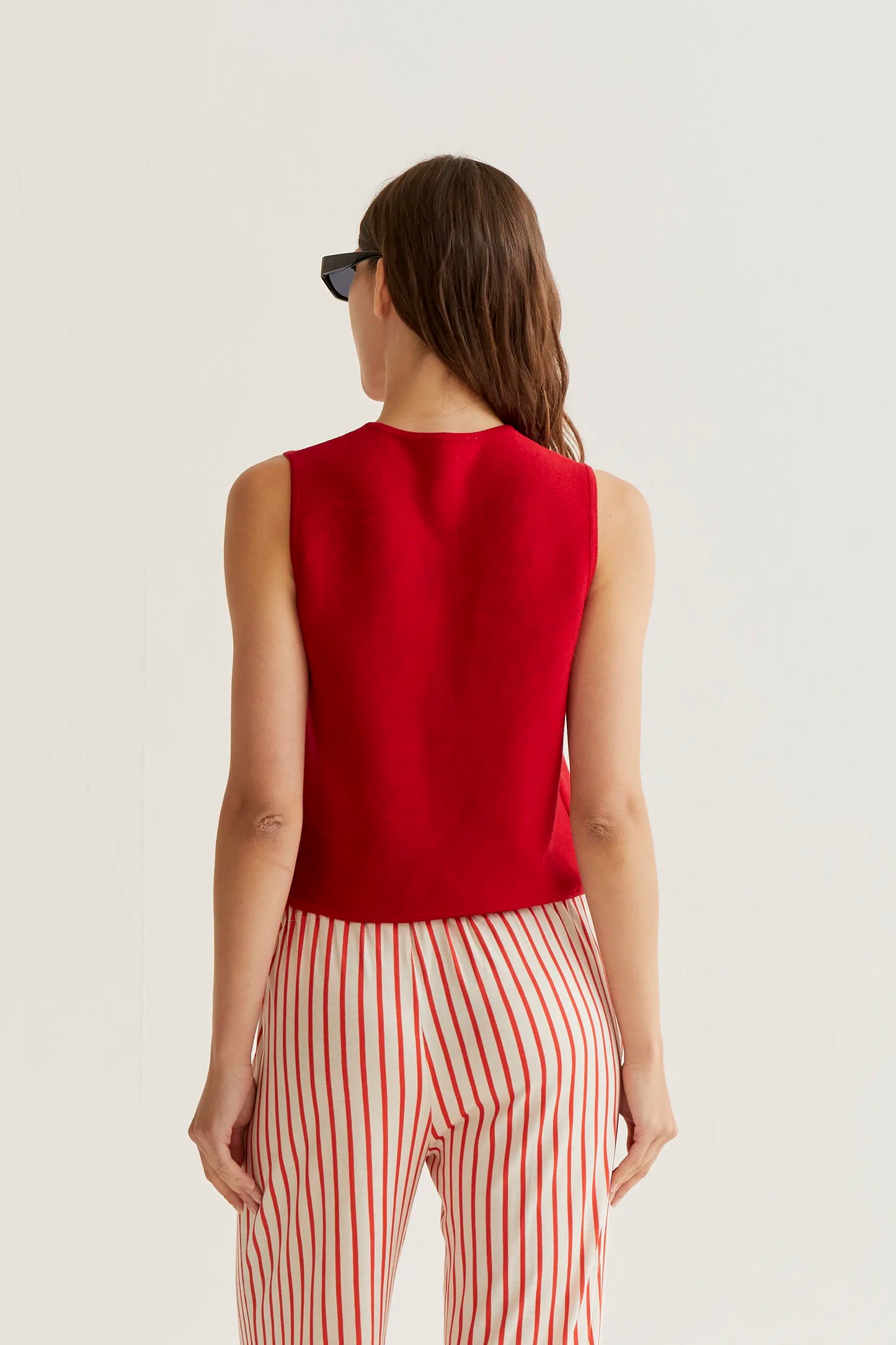 Canotta in maglia rossa