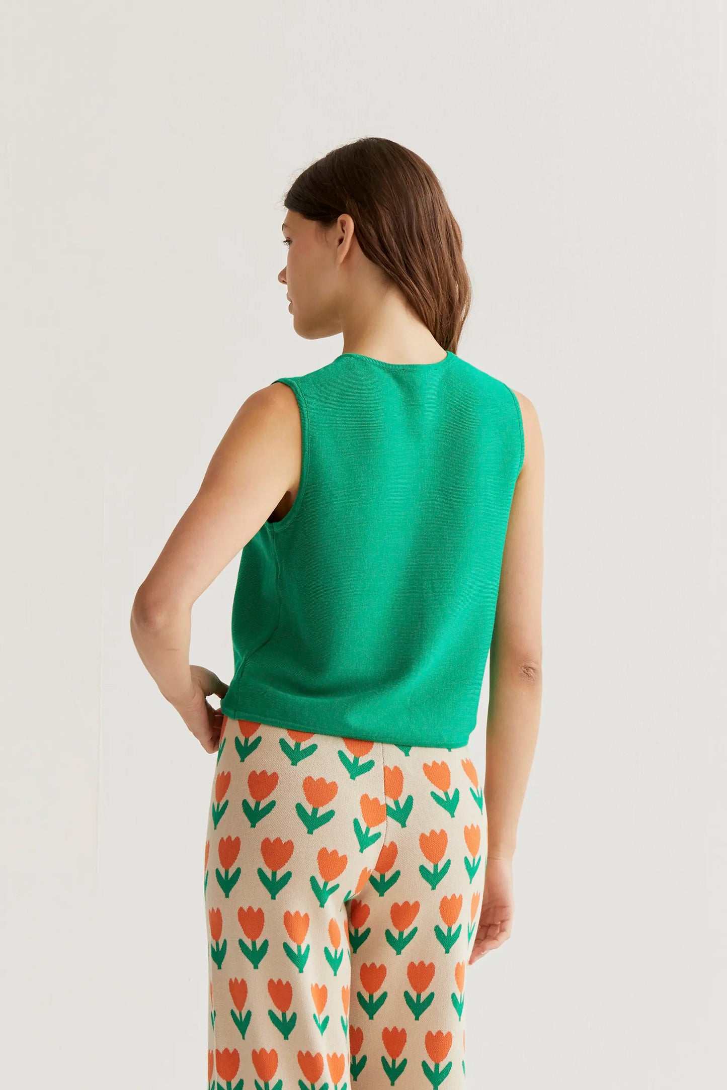 Canotta in maglia verde
