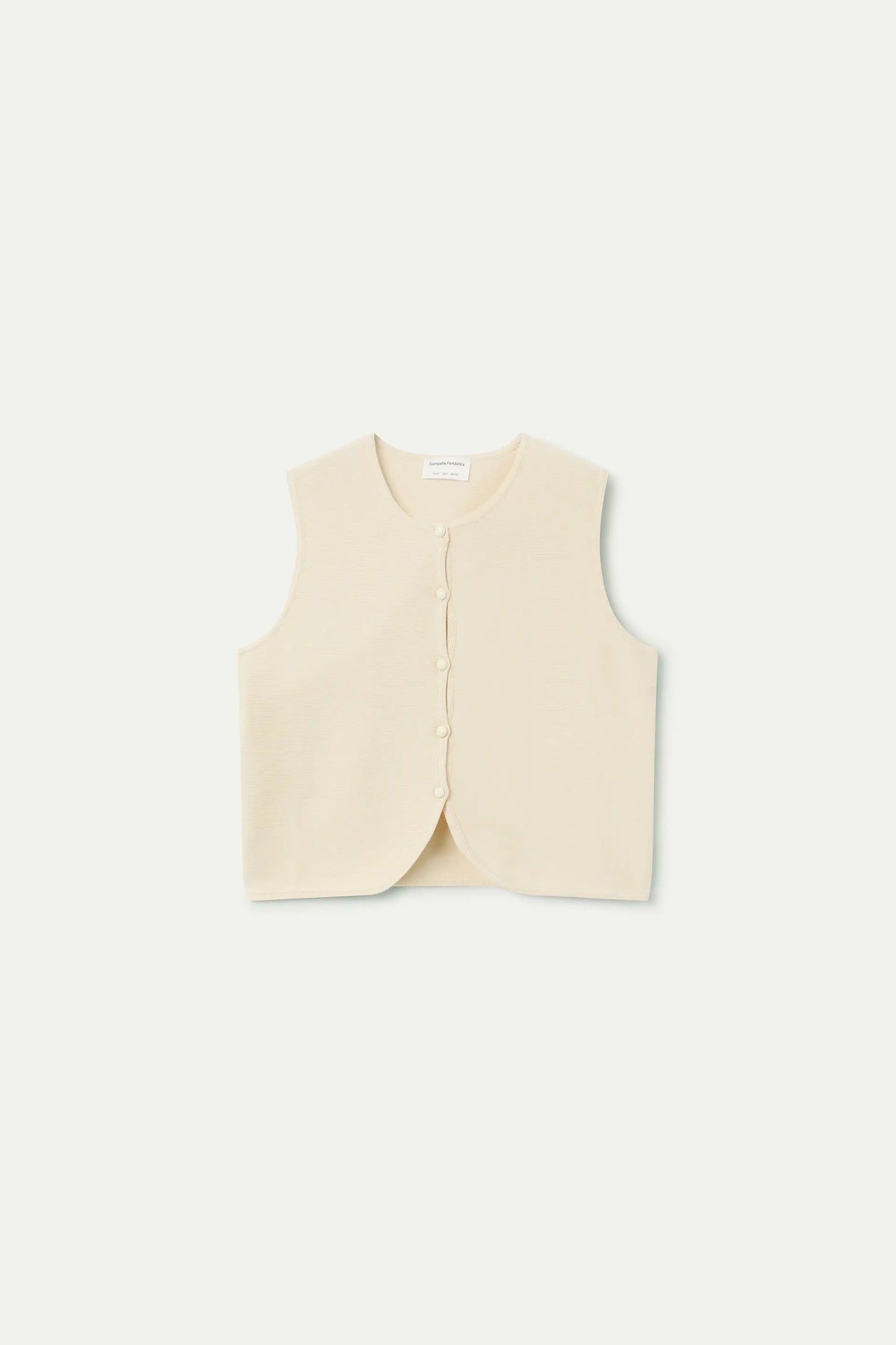 Canotta in maglia beige