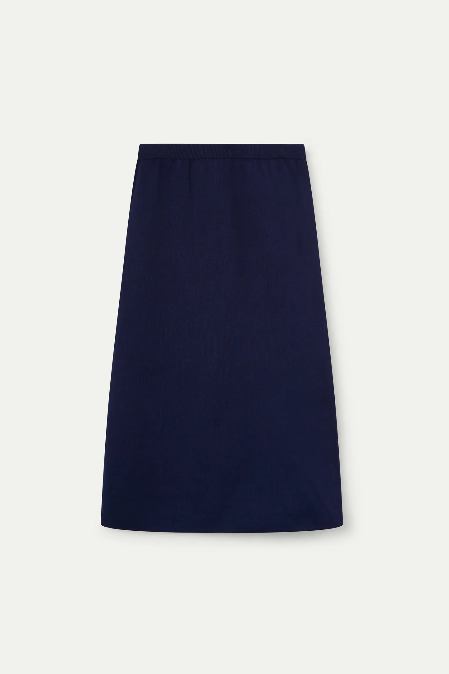 Falda midi punto azul marino