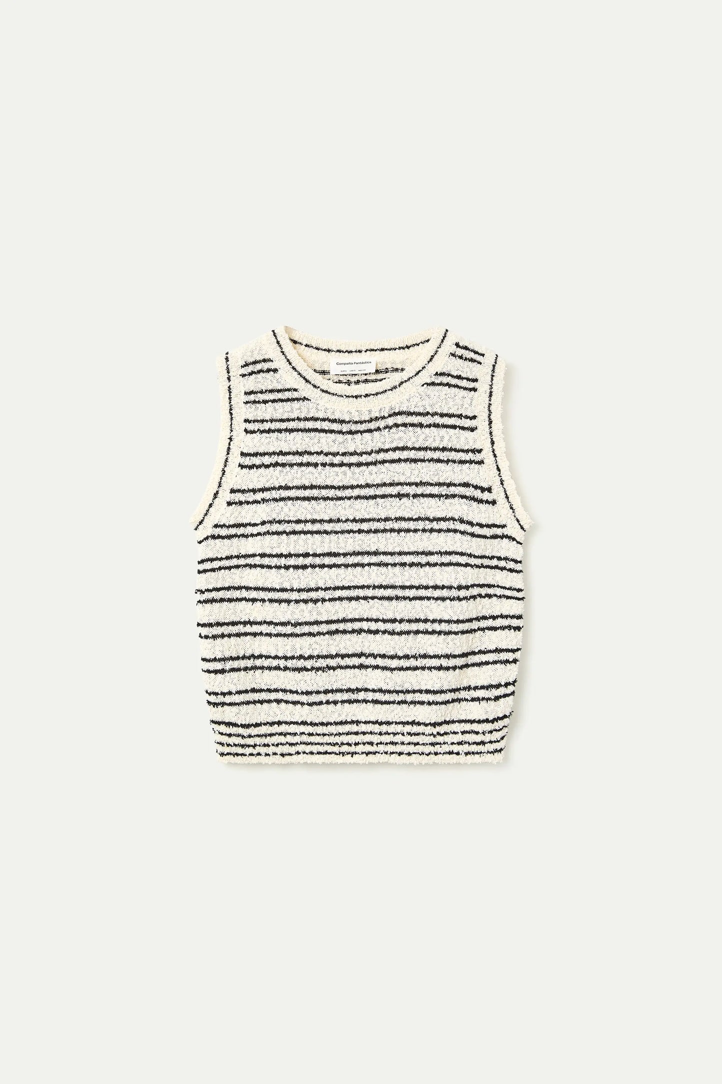 Top in maglia testurizzata con strisce nere