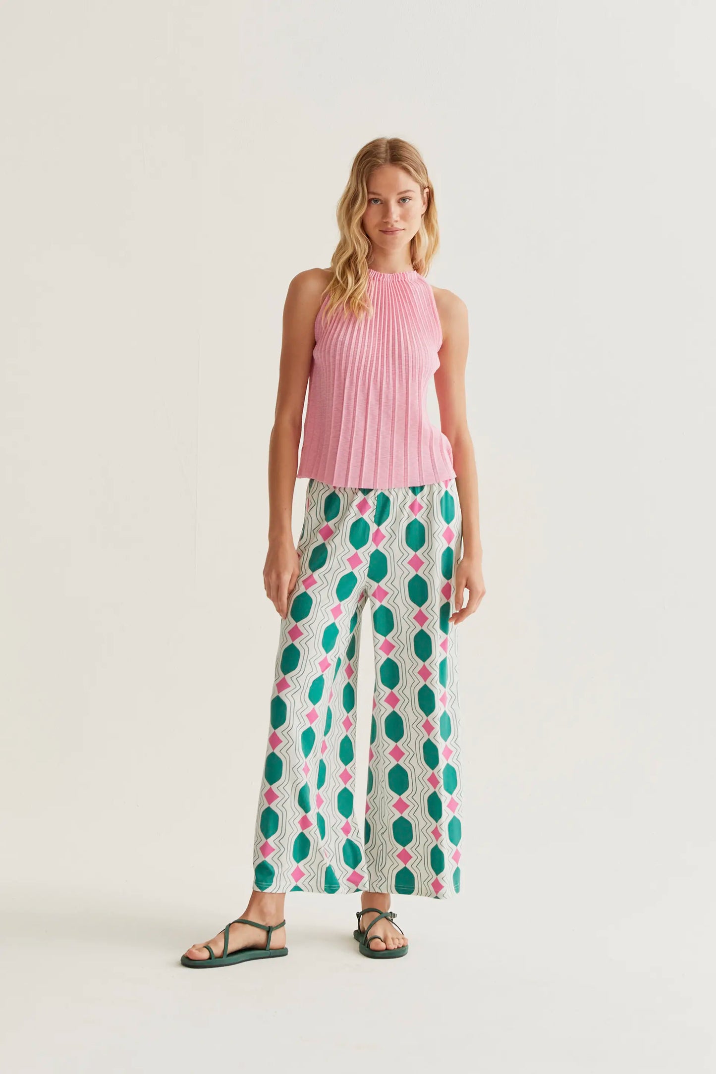 Top plissettato rosa