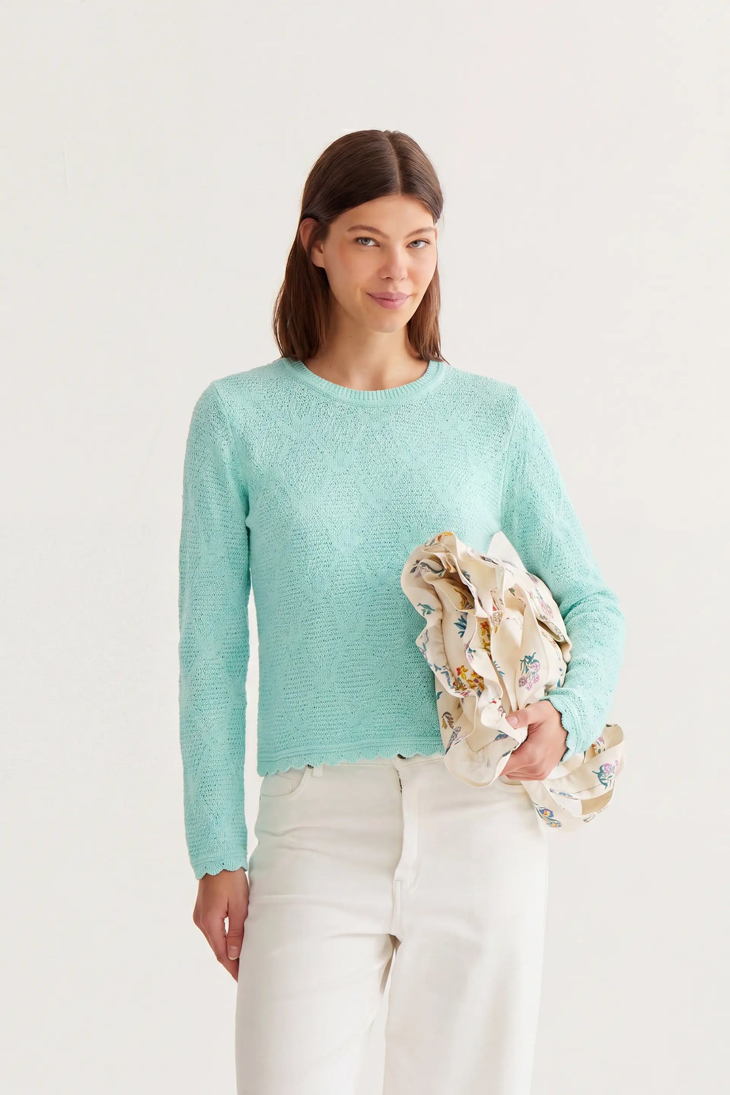 Light green textured jumper