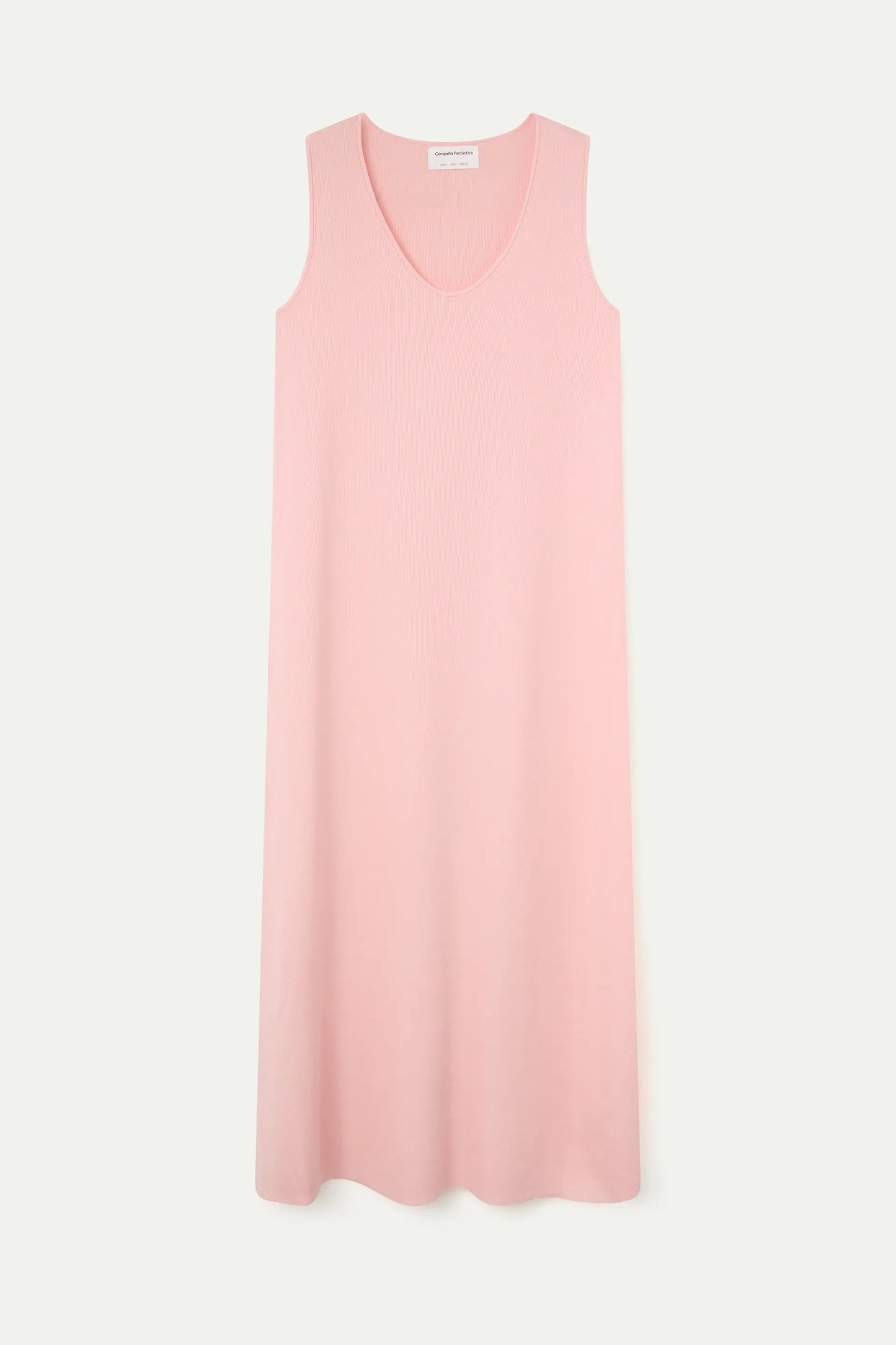 Vestido largo de punto rosa