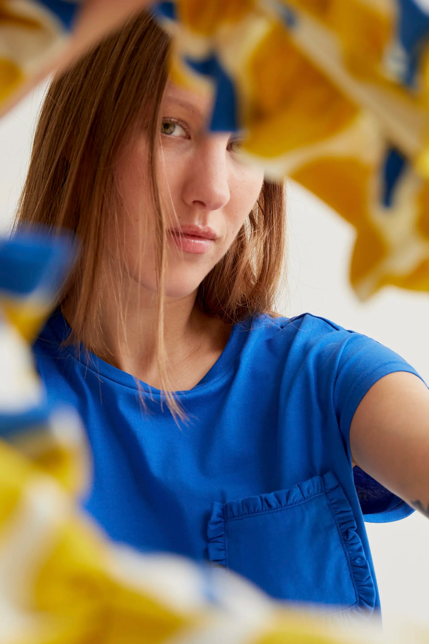 Basic 100% cotton blue t-shirt