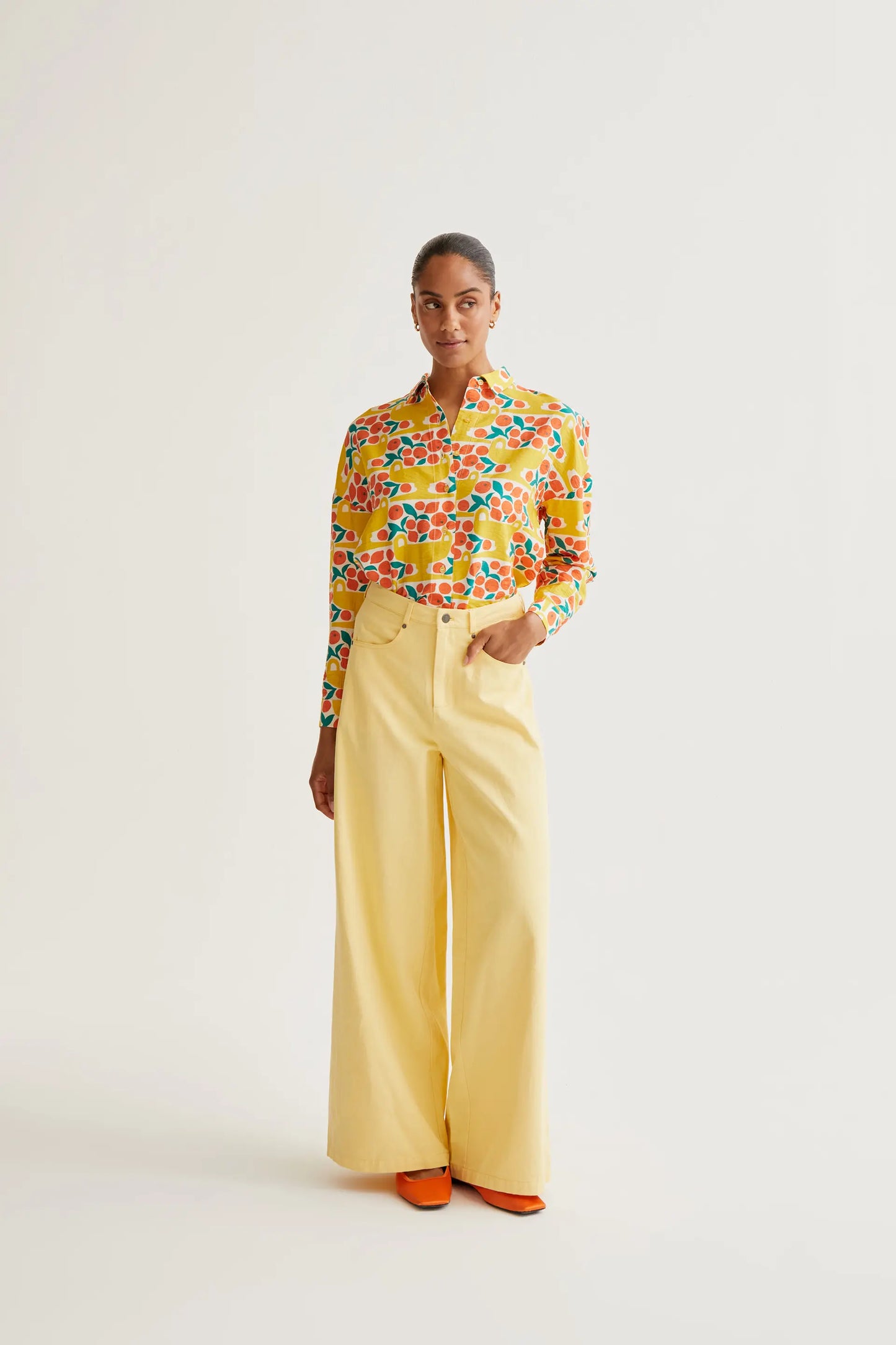 Camicia con stampa di agrumi