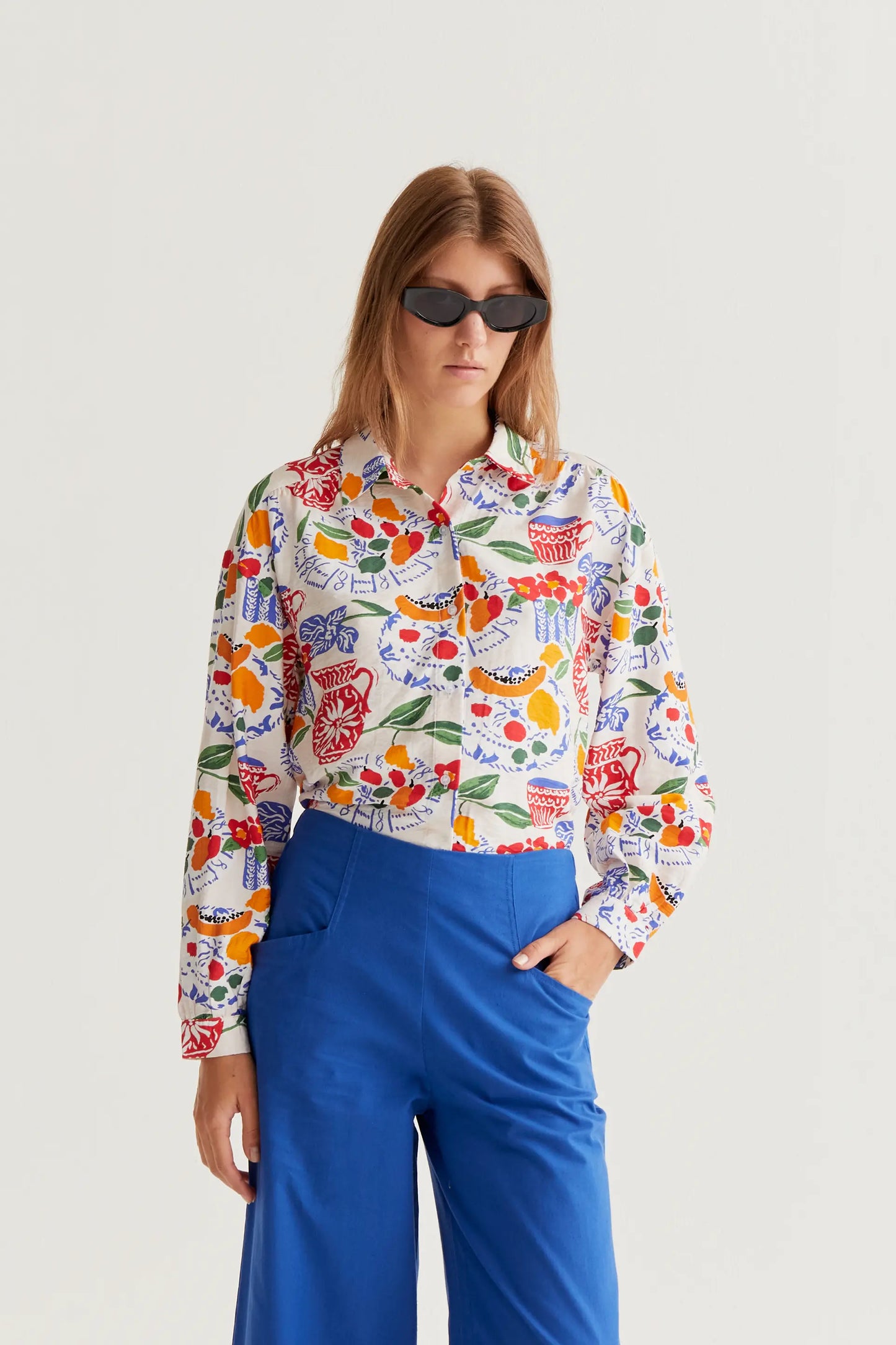Camicia con stampa lussureggiante