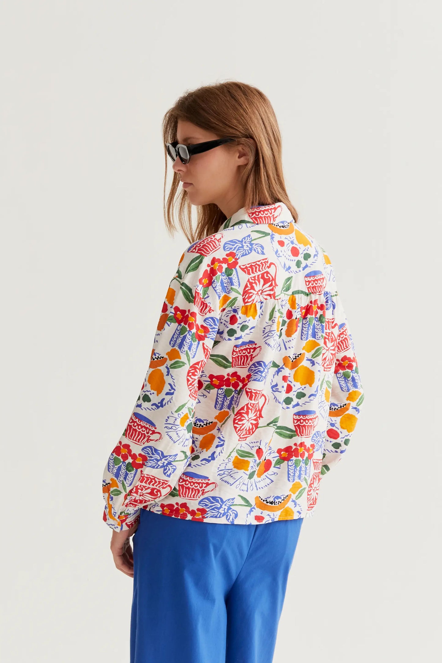 Camicia con stampa lussureggiante