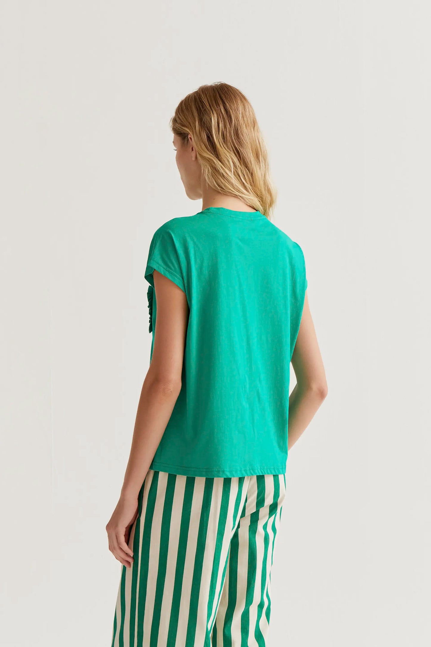 Maglietta basic verde in 100% cotone