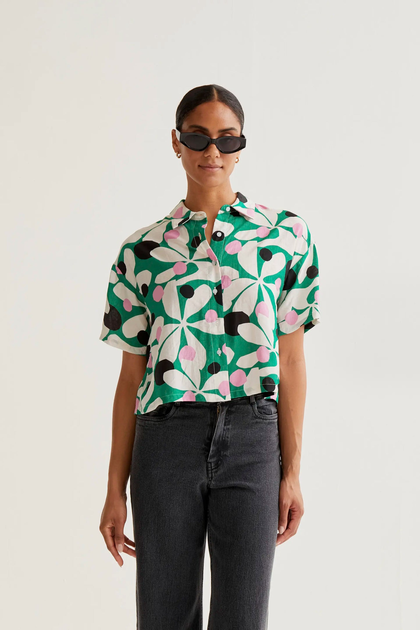 Camicia con stampa Hosta