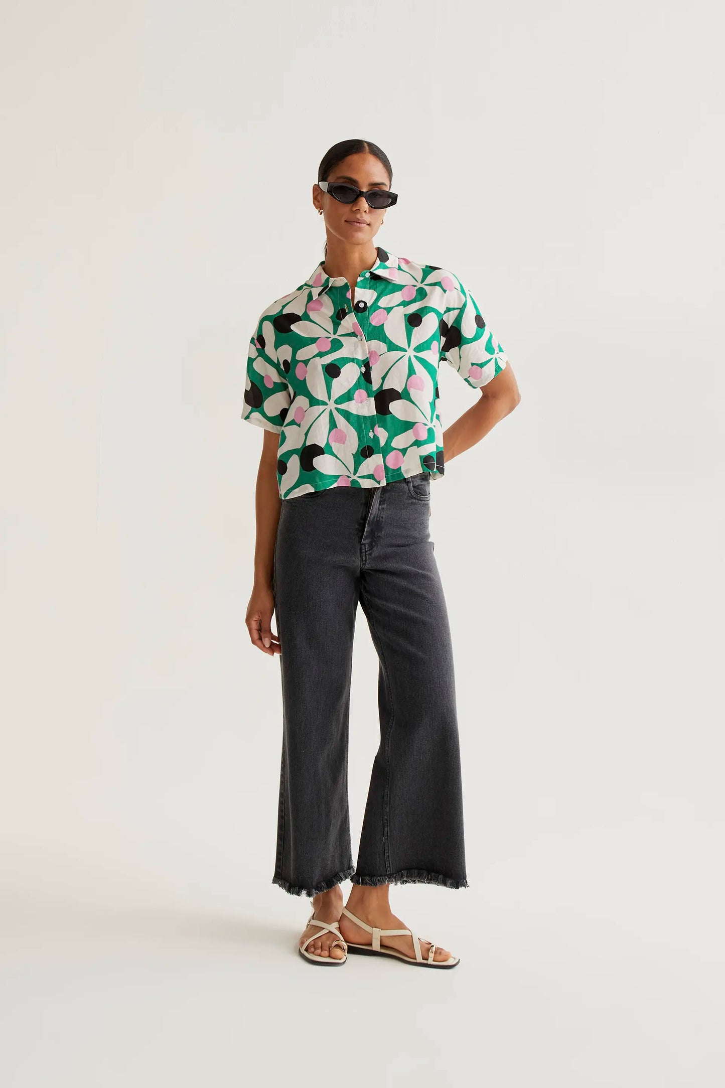 Camicia con stampa Hosta