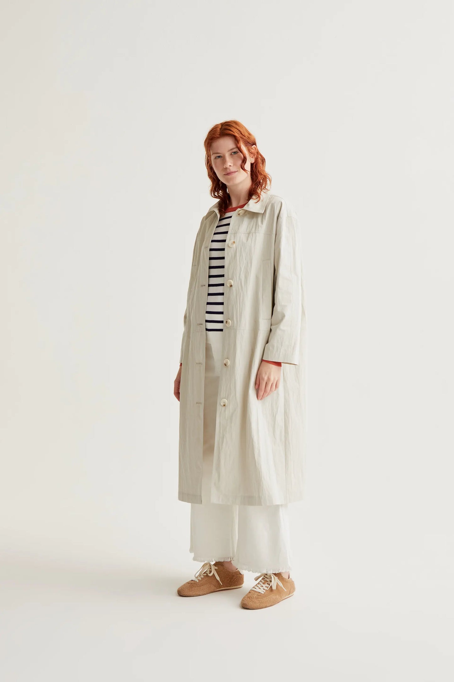 Trench bianco sporco
