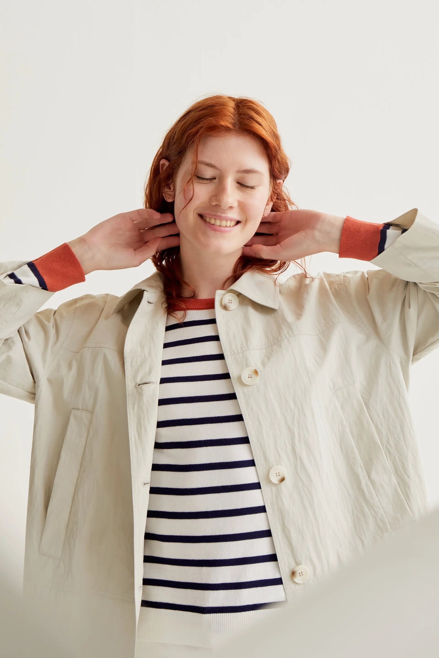 Trench bianco sporco