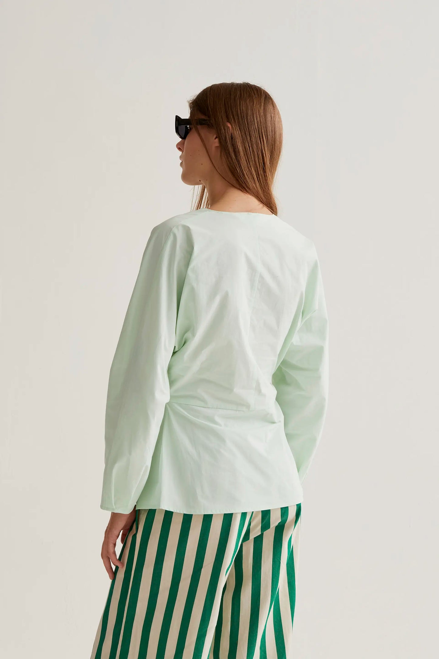 Top drappeggiato verde