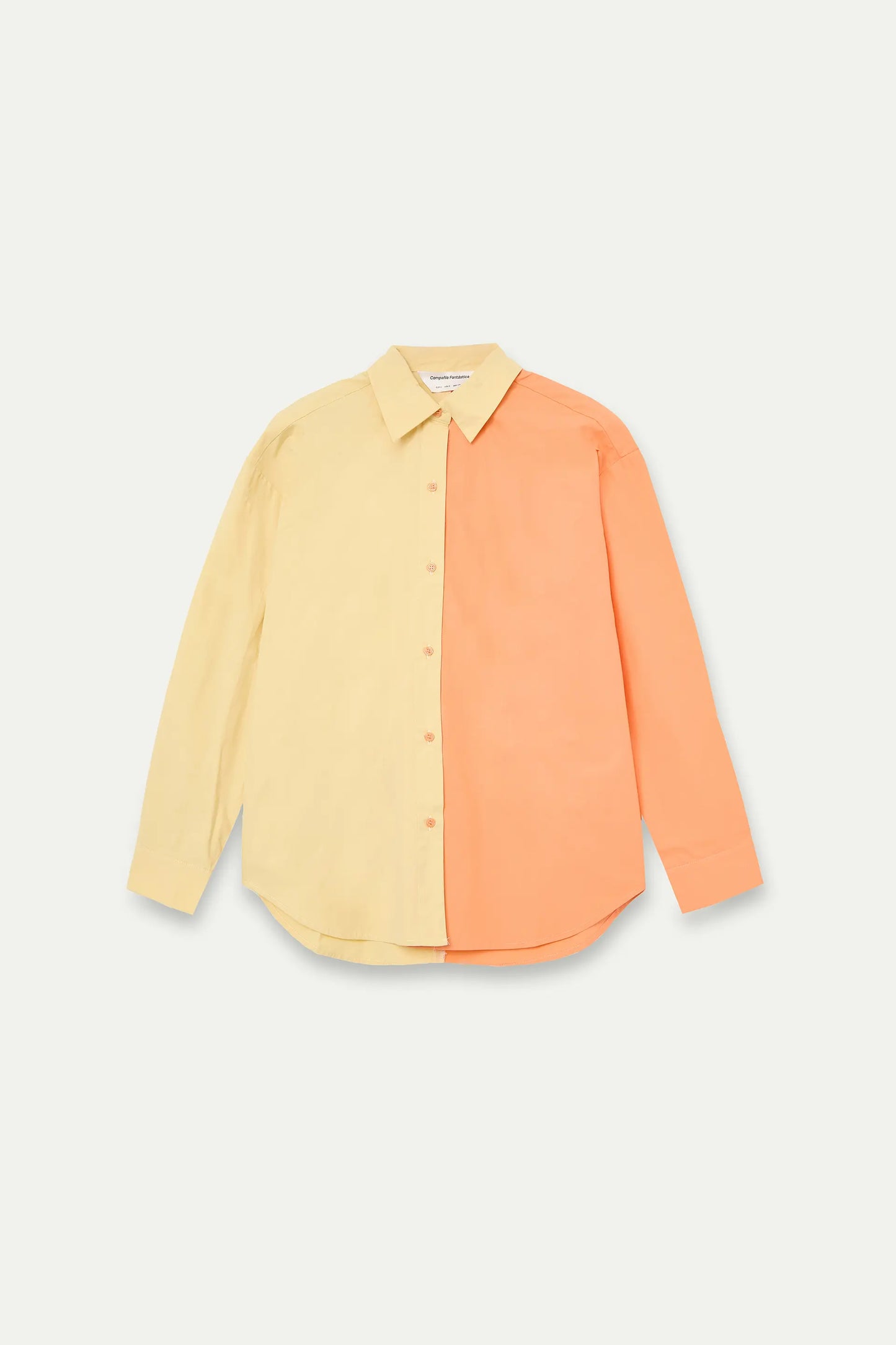 Camisa 100% algodón bicolor amarillo y naranja