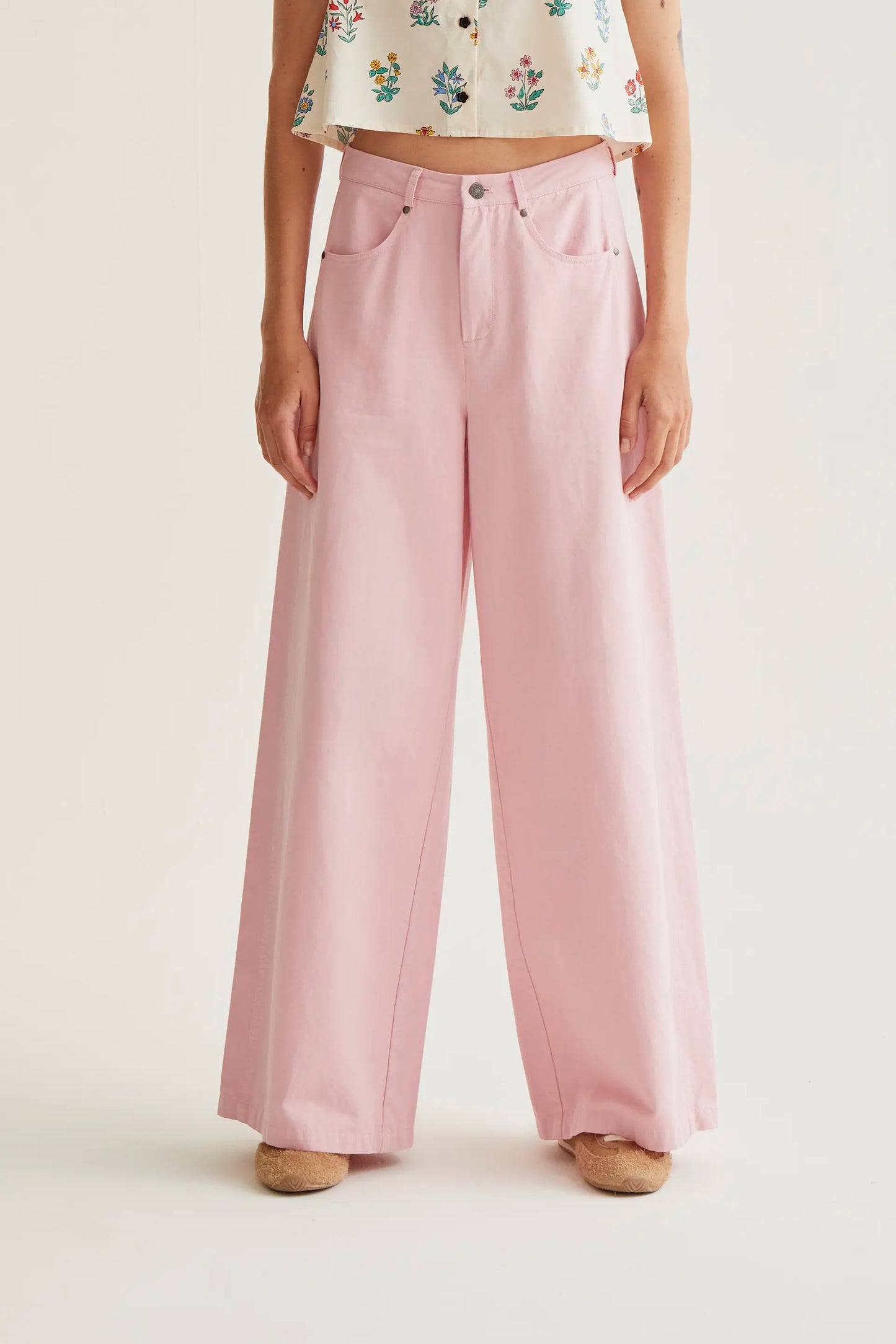 Pink wide leg trousers