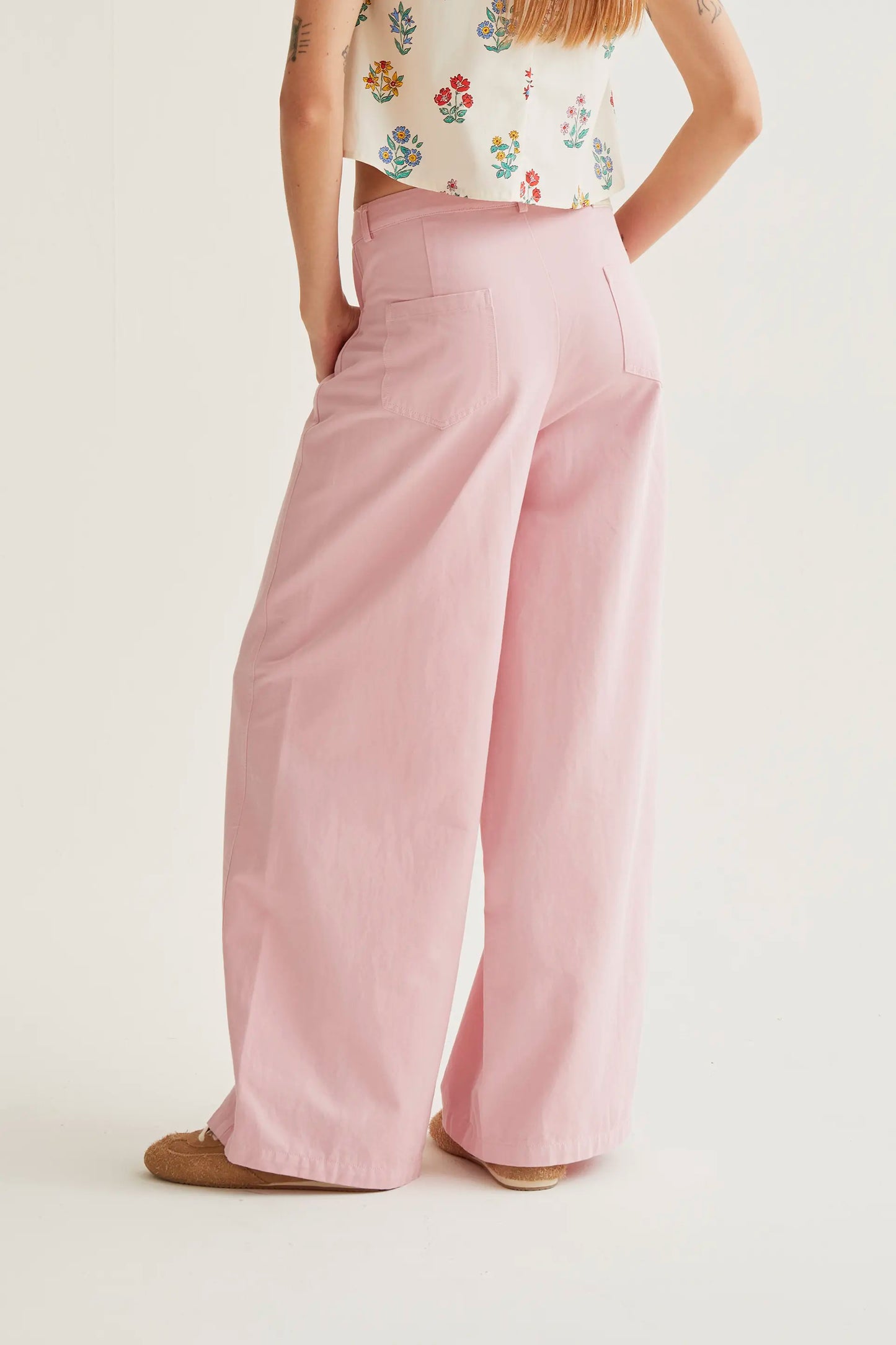 Pink wide leg trousers