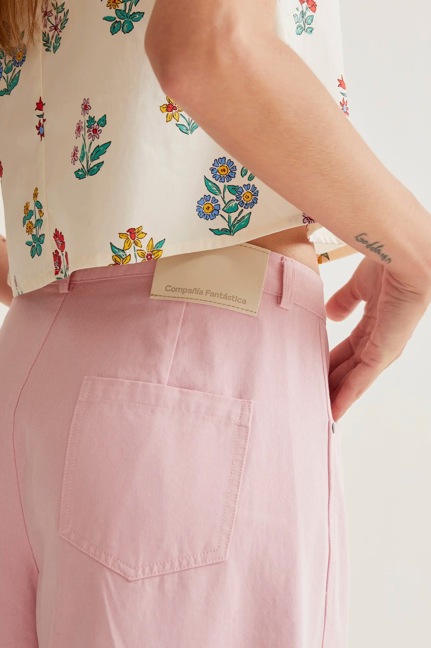 Pink wide leg trousers