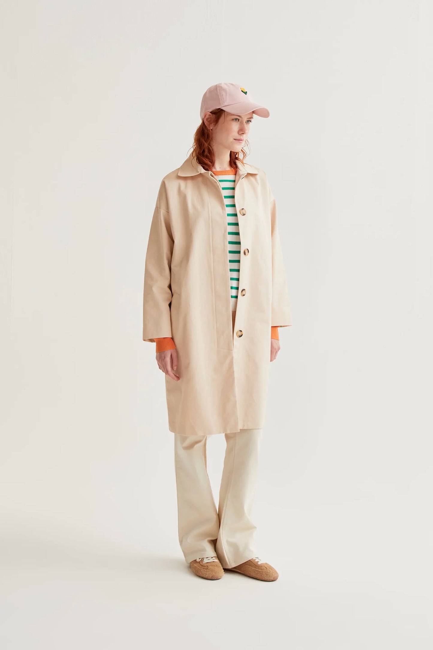 Trench con stampa a tulipano