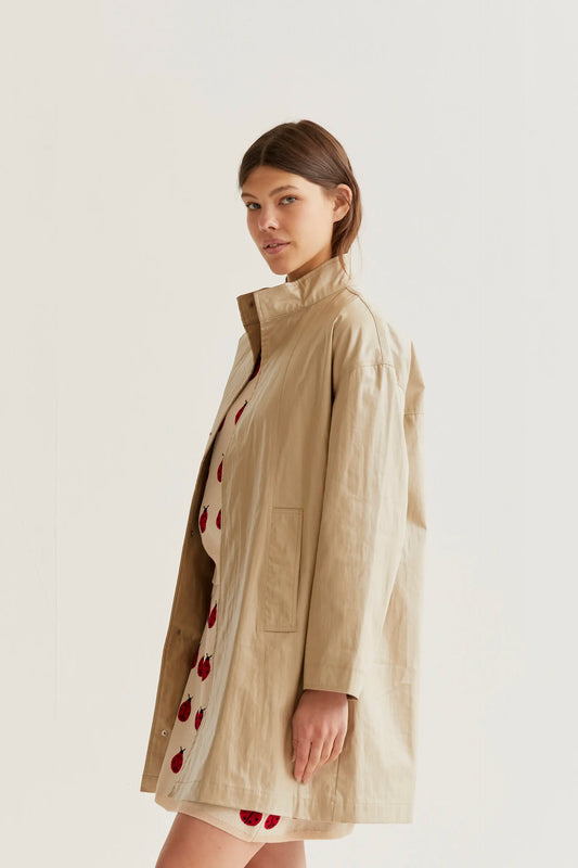 Gabardina 100% algodón beige
