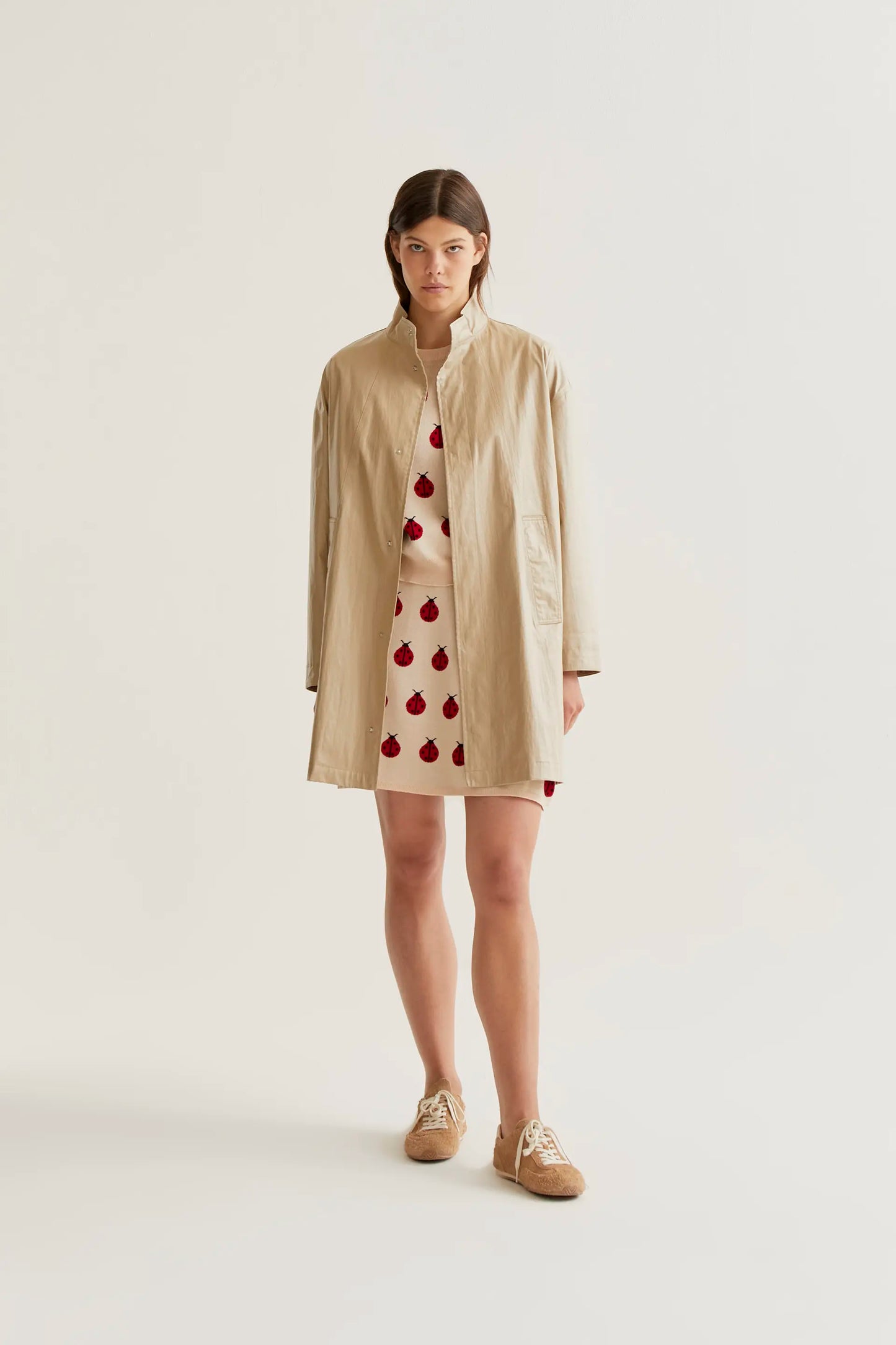 Gabardine di cotone beige 100%