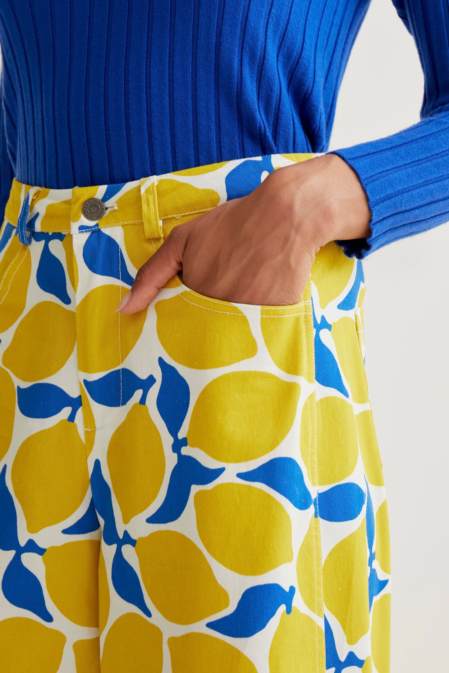 Pantaloni stampa limoncello