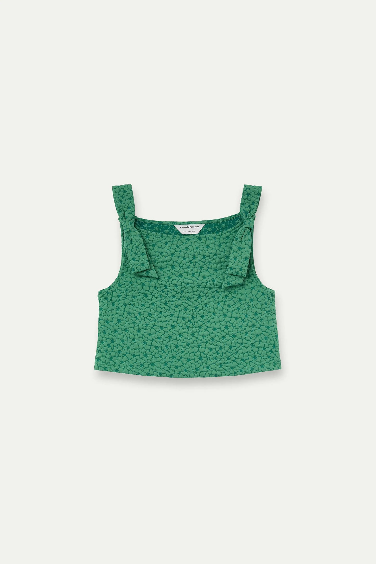 Top con trama floreale verde