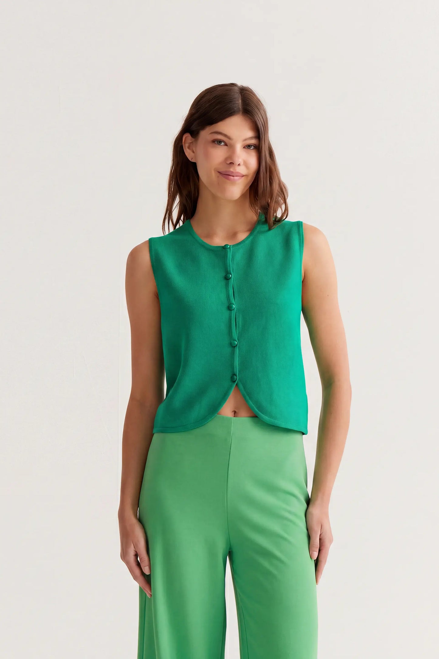 Pantalone fluido verde
