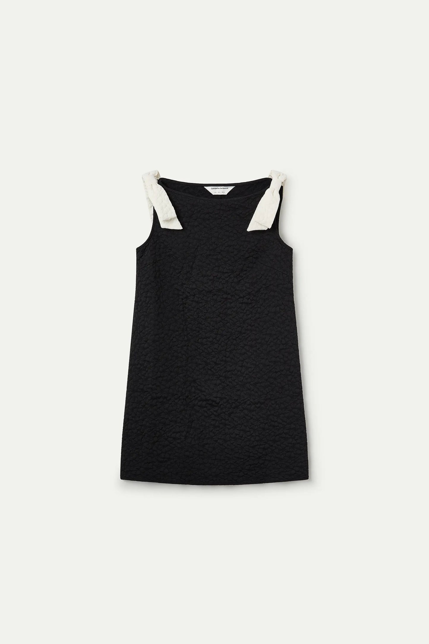 Short black dress with floral texture