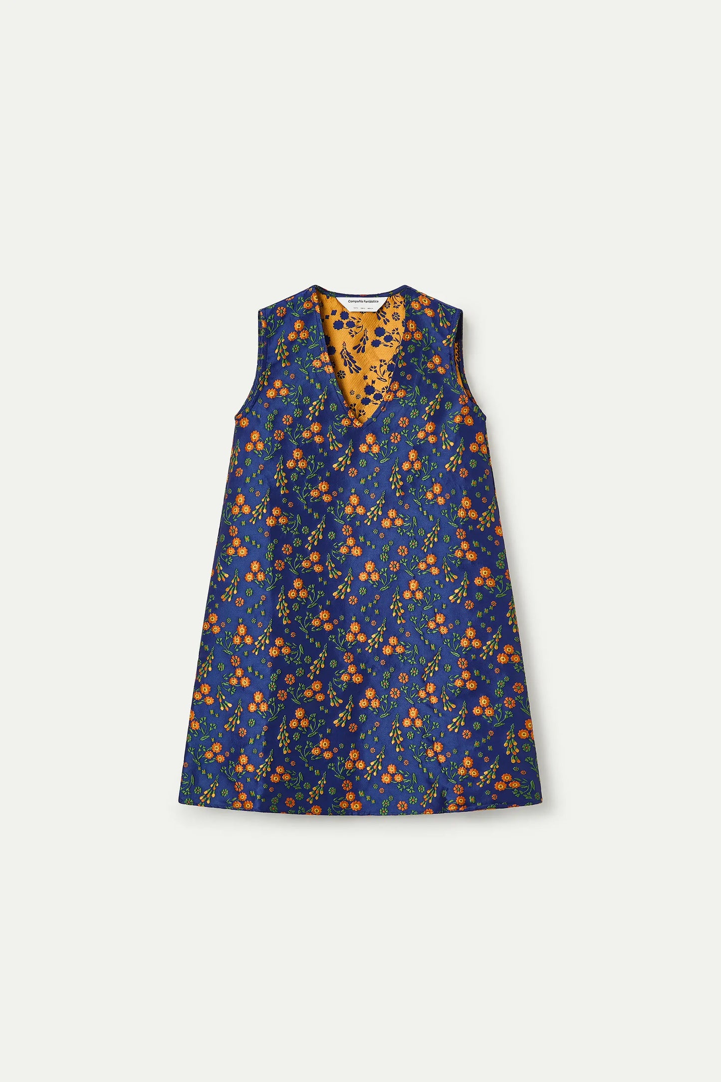 Short dress with Flowers Jacquard print