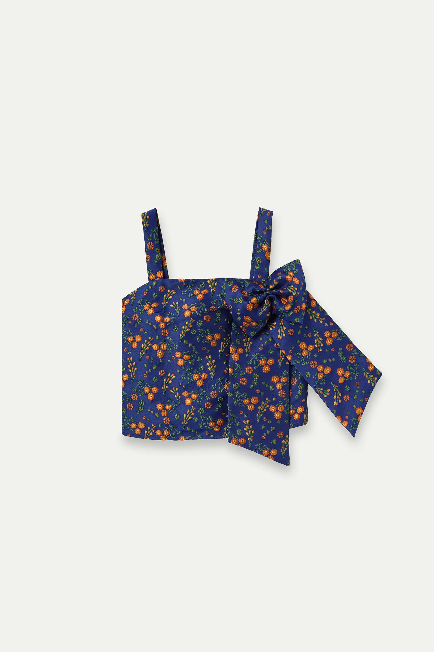 Top con stampa jacquard a fiori