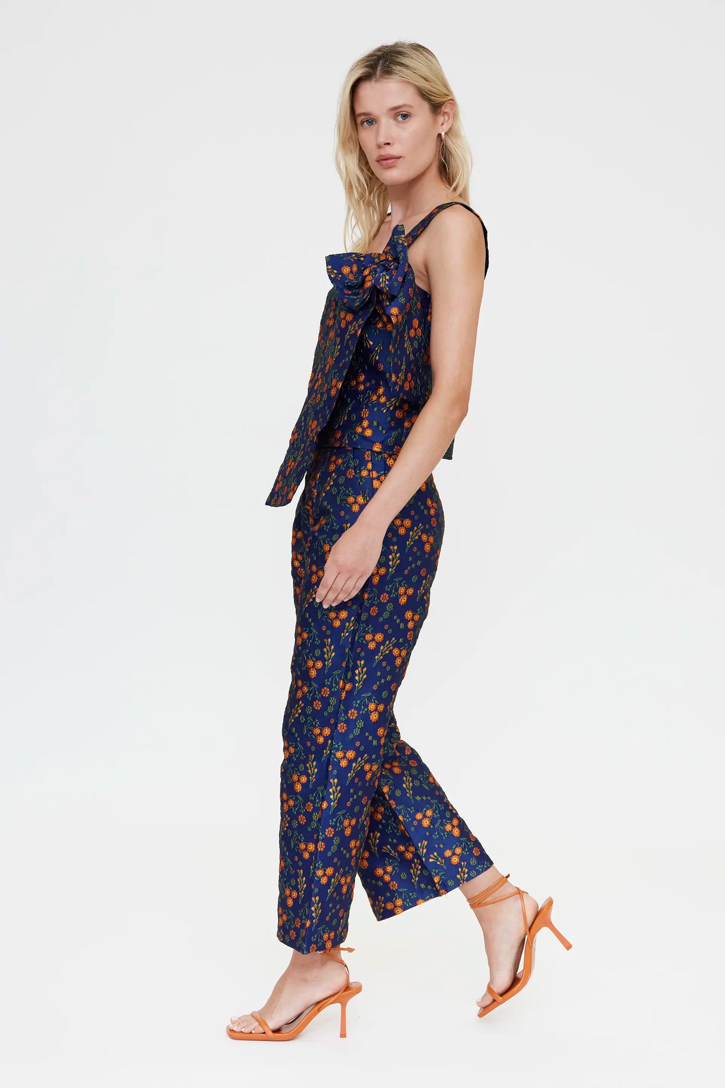 Pantalón con estampado Flowers Jacquard